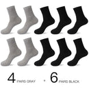 Hss 2023 meias de algodão masculino novos estilos 10 pares/lote preto homens de negócios meias respirável primavera verão para masculino tamanho dos eua (6.5-12)