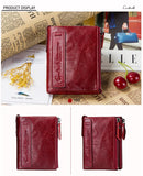 Contact's moda couro genuíno carteira feminina bifold titular do cartão moeda bolsa pequena bolsa feminina clipe de dinheiro masculino bolso carteiras