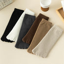 Unisex velo grosso cinco dedo meias, meias quentes toe, tubo médio, inverno, homens, mulheres, 3 pares