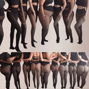 Nova Calça Legging Térmica Modeladora Preta Sexy com Forro de Lã e Efeito Translúcido, Meia-Calça Transparente de Lã, Tamanhos Grandes - Coleção 2026