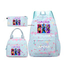 Conjunto de mochila com estampa KPop Demon Hunter com lancheira e bolsa de lápis, mochila externa leve e respirável de grande capacidade