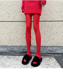 Talenza meias femininas finas meia-calça super elástica tamanho grande leggings vermelho feminino sexy collants primavera outono inverno