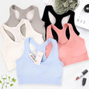 Sutiã esportivo sem costura, Top push up respirável à prova de choque feminino curto，Lingerie feminina，Poliéster，Respirável