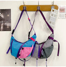 Bolsa de ombro multifuncional ajustável, à prova d'água, cor contrastante, feminina, moda coreana, leve, bolsa crossbody
