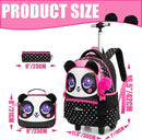 Mochila rolante para meninas crianças mochila com rodas mochila para estudantes do ensino fundamental carry on bagagem bookbag com rolo