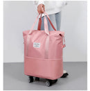 Bagagem expansível com roda universal, grande capacidade, separação seca e molhada, armazenamento, viagem, fitness, bagagem leve