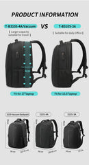 Tigernu mochilas a vácuo compressão mochilas de viagem 15.6-17 mochila portátil dos homens tsa anti roubo mochilas expansível mochila
