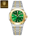 POEDAGAR-Relógio Quartzo em Aço Inoxidável Masculino, Relógio Militar de Luxo, Quadrado, Impermeável, Luminoso, Data Semana, Caixa Incluída