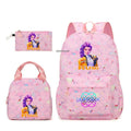 Conjunto de mochila com estampa KPop Demon Hunter com lancheira e bolsa de lápis, mochila externa leve e respirável de grande capacidade