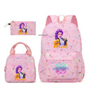 Conjunto de mochila com estampa KPop Demon Hunter com lancheira e bolsa de lápis, mochila externa leve e respirável de grande capacidade