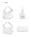 Bolsa de Ombro Grande Zency 100% Couro Genuíno para Mulheres, Bolsa Tote, Bolsa de Mão, Bolsa Hobo de Couro Preto, Bolsas com Zíper para Usar Debaixo do Braço