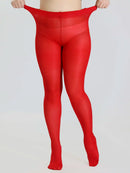 Uma moda plus size versátil fino oversized respirável cor sólida náilon elástico plus size meia-calça