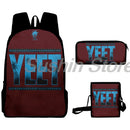 Jey uso yeet merch mochila 3 pçs/set mochila crossbody saco das mulheres dos homens casual daypack unisex packsack sacos de viagem