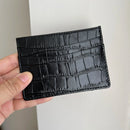 Nome personalizado monograma luxo couro genuíno dos homens carteira titular do cartão padrão de crocodilo presente para namorada namorado amigo ela