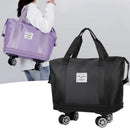 Bagagem expansível com roda universal, grande capacidade, separação seca e molhada, armazenamento, viagem, fitness, bagagem leve