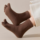 Unisex velo grosso cinco dedo meias, meias quentes toe, tubo médio, inverno, homens, mulheres, 3 pares