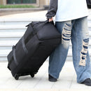 Bolsa de viagem, bolsa de grande capacidade, bagagem de mão portátil ao ar livre, bolsa de viagem com rolo, bolsa de lona unissex conveniente e prática