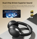 Qcy h3 pro anc fone de ouvido sem fio 50db cancelamento de ruído fone de ouvido de áudio espacial de alta resolução com ldac bluetooth 5.4 sobre fone de ouvido