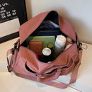 Bolsa de viagem portátil expansível para homens e mulheres, bolsa de bagagem leve de curta distância e grande capacidade, mala de viagem fitness com bolsa adicional e compartimento para sapatos