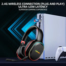 Kofire UG-05 fones de ouvido para jogos 2.4g bt5.0 fone de ouvido sem fio com microfone rbg luz vibração bluetooth fone de ouvido para ps4 ps5 pc switch