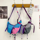 Bolsa de ombro multifuncional ajustável, à prova d'água, cor contrastante, feminina, moda coreana, leve, bolsa crossbody