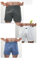 Homens puro algodão boxer shorts homem cintura alta grande roupa interior casual sólida cuecas plus size alo calças pijama boxers M-3XL 2025