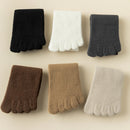 Unisex velo grosso cinco dedo meias, meias quentes toe, tubo médio, inverno, homens, mulheres, 3 pares
