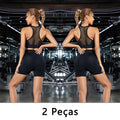 2 peças, Short esportivo feminino，Academia short，Calças Femininas de Ioga Com Controle de Barriga E bumbum