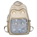 Kawaii mochila feminina doce rosa japonês dos desenhos animados gato ita saco moda grande capacidade casual versátil mochilas para senhoras