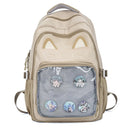 Kawaii mochila feminina doce rosa japonês dos desenhos animados gato ita saco moda grande capacidade casual versátil mochilas para senhoras
