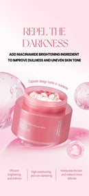 Creme de Colágeno Rosa PDRN com Niacinamida para Tom de Pele Irregular, Hidratante Facial Leve e Não Oleoso