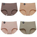 Falllsweet 4 Peças de Calcinhas de Seda Sem Costura para Mulheres, Lingerie Sexy de Cintura Média, Calcinhas de Seda Gelada M-2XL