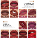 O.TWO.O 12 cores de alta qualidade veludo batom fosco lábios de longa duração maquiagem à prova d'água fácil de usar brilho labial líquido fosco