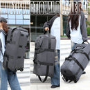 Bolsa de viagem, bolsa de grande capacidade, bagagem de mão portátil ao ar livre, bolsa de viagem com rolo, bolsa de lona unissex conveniente e prática
