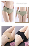 Falllsweet 4 Peças de Calcinhas de Seda Sem Costura para Mulheres, Lingerie Sexy de Cintura Média, Calcinhas de Seda Gelada M-2XL
