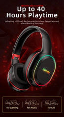 Kofire UG-05 fones de ouvido para jogos 2.4g bt5.0 fone de ouvido sem fio com microfone rbg luz vibração bluetooth fone de ouvido para ps4 ps5 pc switch