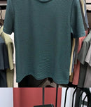 Verão masculino em torno do pescoço manga curta camiseta M-5XL oversize rugas resistente respirável textura superior tecido versátil t