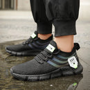 Homens sapatos esportivos casuais respirável tênis leves ao ar livre malha preto tênis de corrida atlético jogging tenis sapatos caminhada