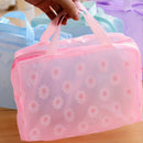 5 cores compõem saco organizador de higiene pessoal saco de armazenamento de banho feminino à prova dwaterproof água transparente floral pvc viagem saco cosmético
