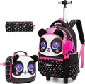Mochila rolante para meninas crianças mochila com rodas mochila para estudantes do ensino fundamental carry on bagagem bookbag com rolo