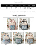 Kawaii mochila feminina doce rosa japonês dos desenhos animados gato ita saco moda grande capacidade casual versátil mochilas para senhoras
