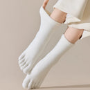 Unisex velo grosso cinco dedo meias, meias quentes toe, tubo médio, inverno, homens, mulheres, 3 pares