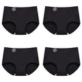 Falllsweet 4 Peças de Calcinhas de Seda Sem Costura para Mulheres, Lingerie Sexy de Cintura Média, Calcinhas de Seda Gelada M-2XL