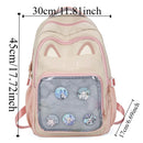 Kawaii mochila feminina doce rosa japonês dos desenhos animados gato ita saco moda grande capacidade casual versátil mochilas para senhoras