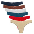 5 pçs/set calcinha de algodão g-string calcinha feminina sexy lingerie feminina tanga para mulher cor sólida calcinha íntima