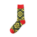 1 par novos homens mulheres meias de algodão casuais meias coloridas tripulação rua skate meias feliz engraçado harajuku sox meias