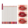 12 pcs Profissional Multi-funcional Lipliner Lápis Labial de Longa Duração À Prova D' Água Eye Brow Maquiagem Cosméticos Delineador de Lábios Coloridos Canetas