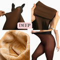 Velo térmico forrado collants feminino uma costura quente pura meia-calça falso translúcido térmico grosso collants leggings para tempo frio