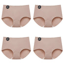 Falllsweet 4 Peças de Calcinhas de Seda Sem Costura para Mulheres, Lingerie Sexy de Cintura Média, Calcinhas de Seda Gelada M-2XL