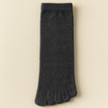 Unisex velo grosso cinco dedo meias, meias quentes toe, tubo médio, inverno, homens, mulheres, 3 pares